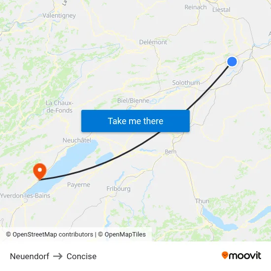Neuendorf to Concise map