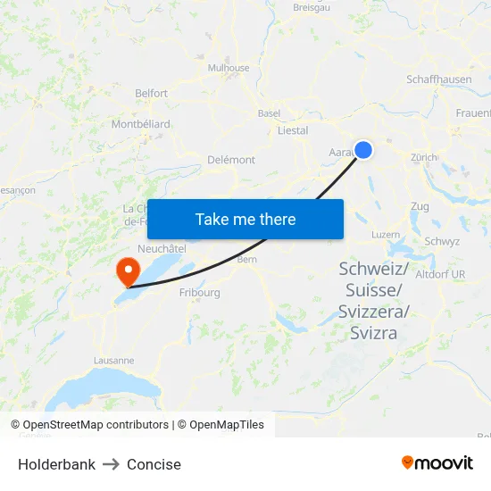 Holderbank to Concise map