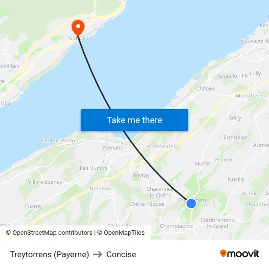Treytorrens (Payerne) to Concise map