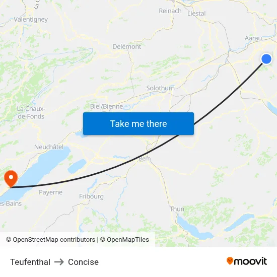 Teufenthal to Concise map