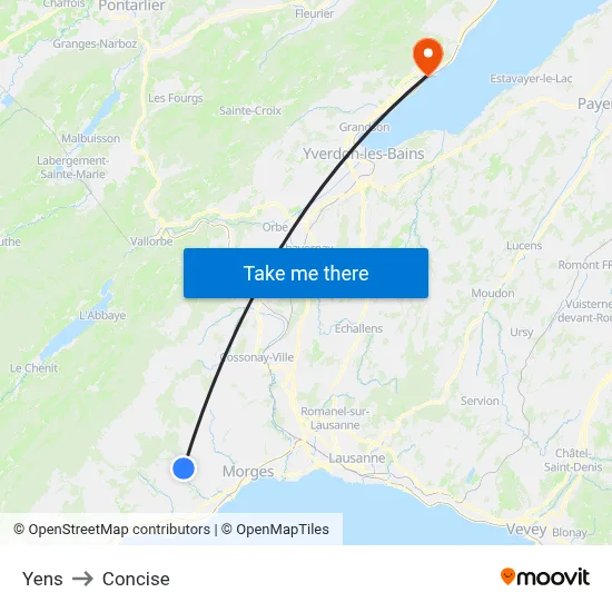 Yens to Concise map