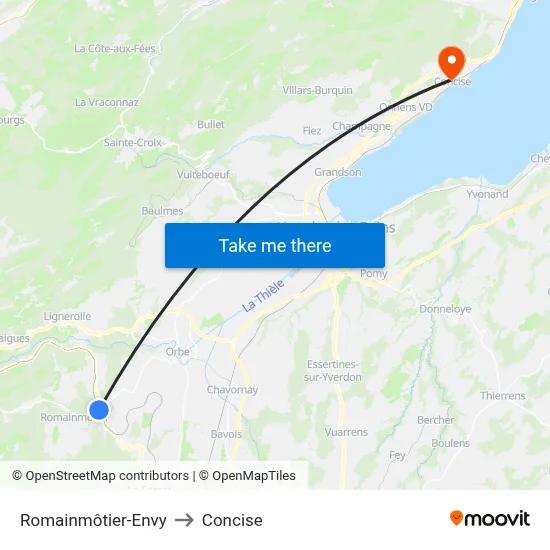 Romainmôtier-Envy to Concise map