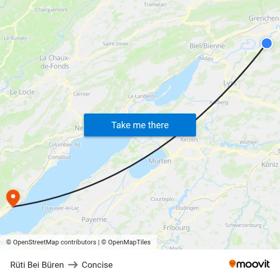 Rüti Bei Büren to Concise map