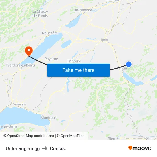 Unterlangenegg to Concise map