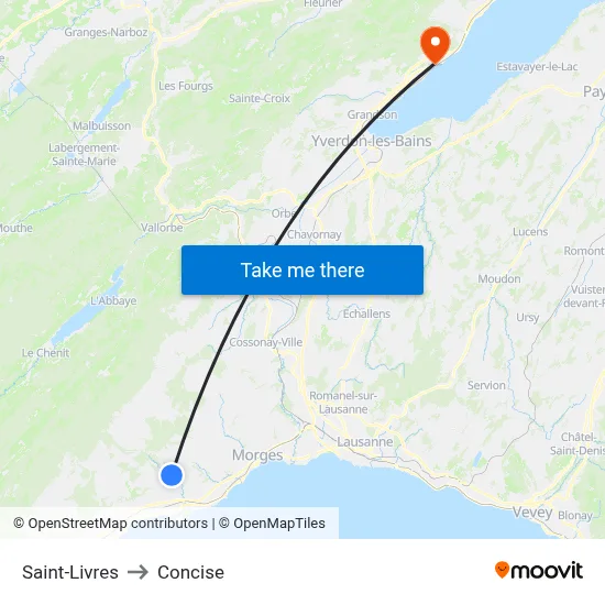 Saint-Livres to Concise map