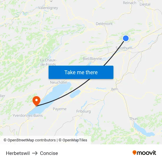 Herbetswil to Concise map