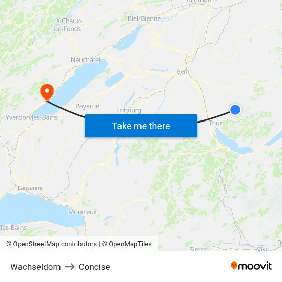 Wachseldorn to Concise map