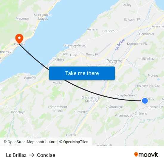 La Brillaz to Concise map