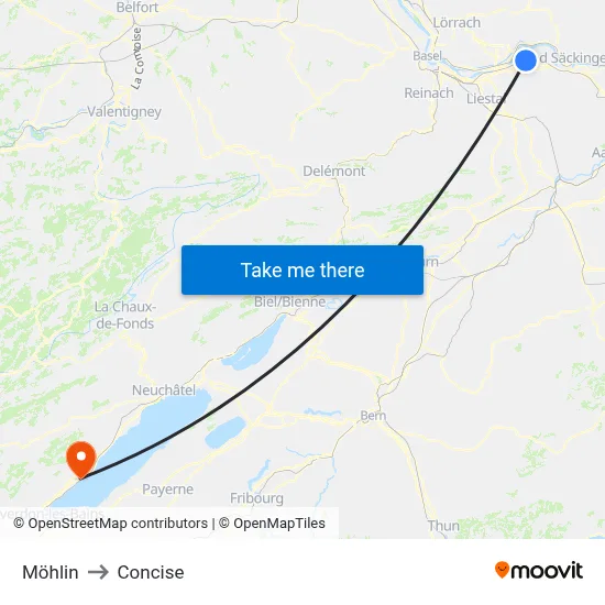 Möhlin to Concise map