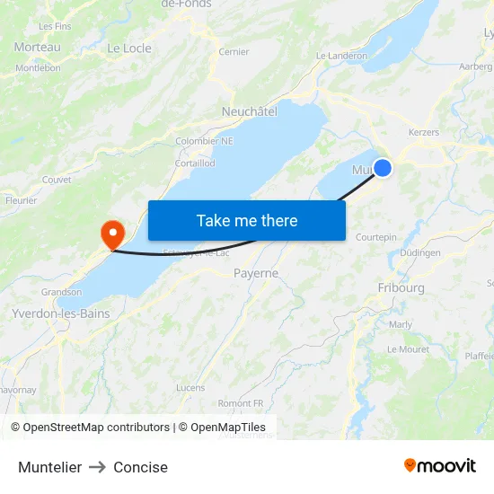 Muntelier to Concise map