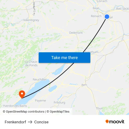 Frenkendorf to Concise map