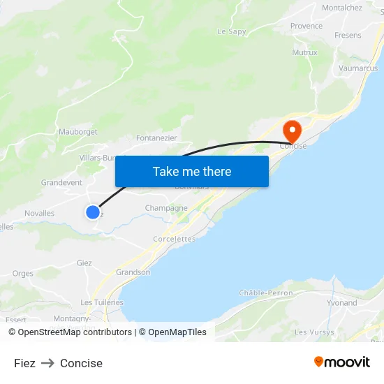Fiez to Concise map