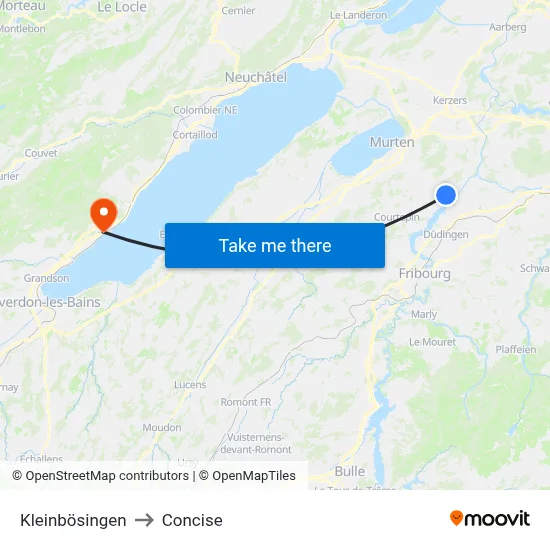 Kleinbösingen to Concise map