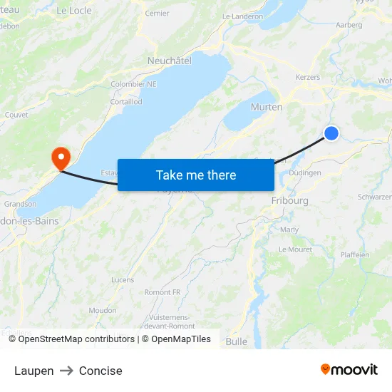 Laupen to Concise map