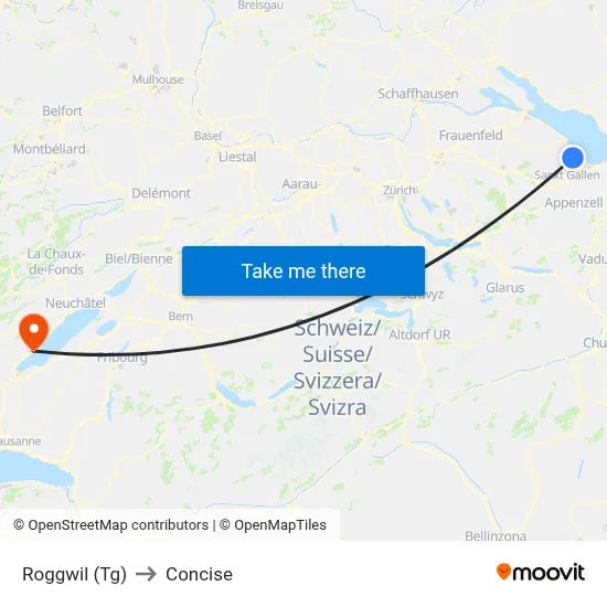 Roggwil (Tg) to Concise map