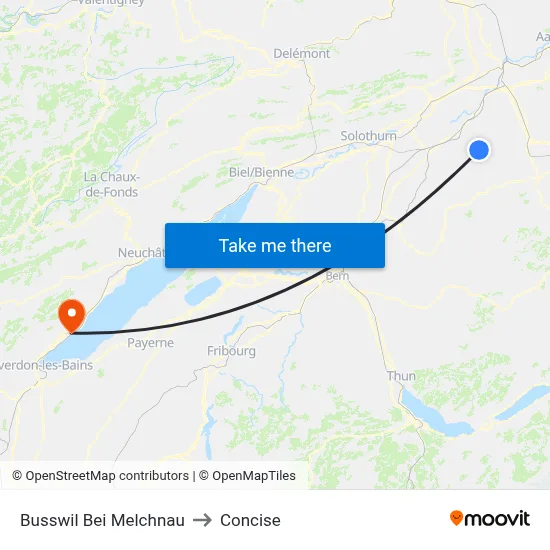 Busswil Bei Melchnau to Concise map
