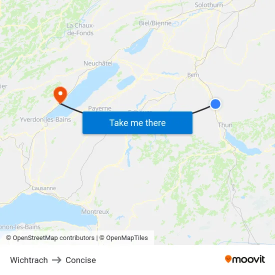 Wichtrach to Concise map