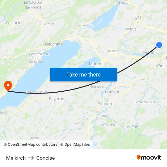 Meikirch to Concise map