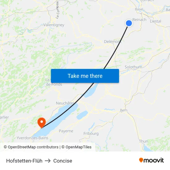 Hofstetten-Flüh to Concise map