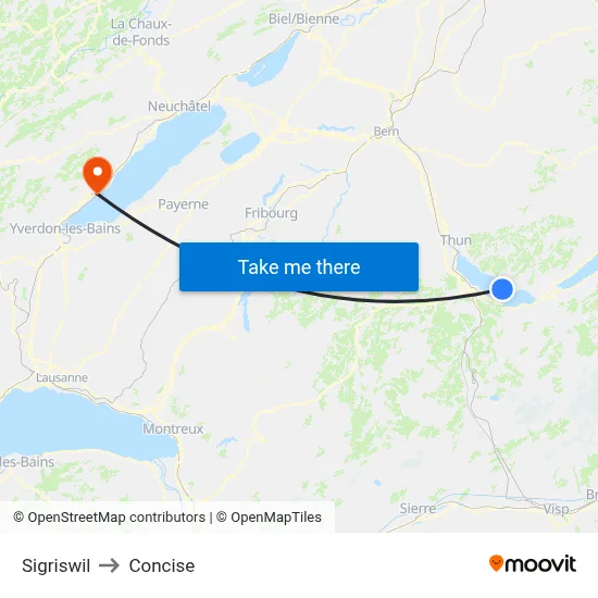 Sigriswil to Concise map