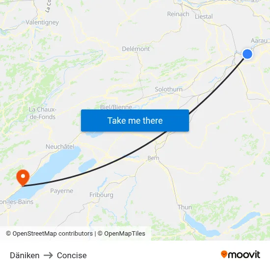 Däniken to Concise map