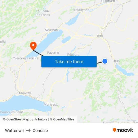 Wattenwil to Concise map