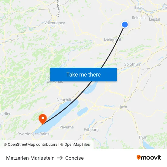 Metzerlen-Mariastein to Concise map