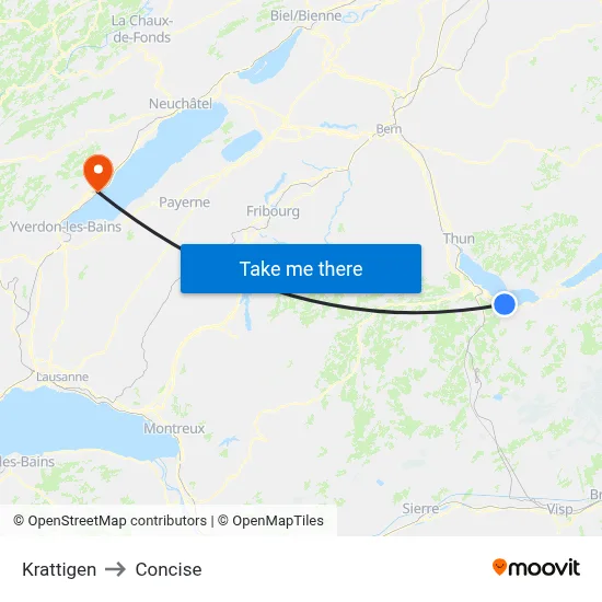 Krattigen to Concise map