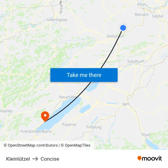 Kleinlützel to Concise map