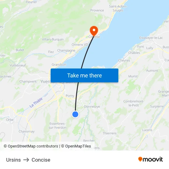 Ursins to Concise map