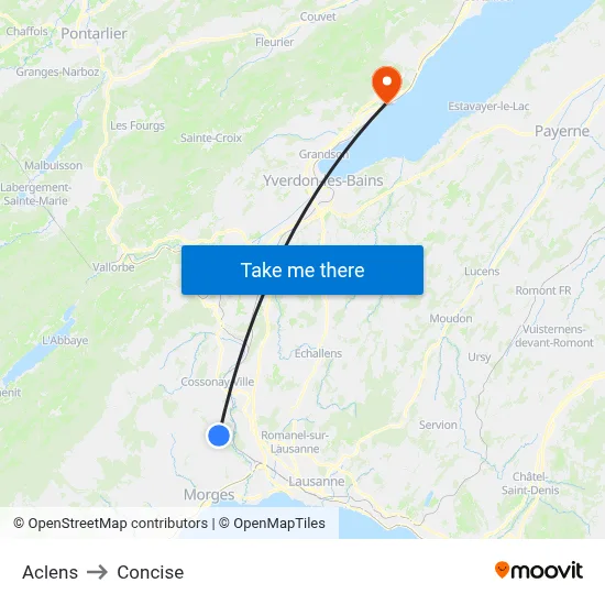 Aclens to Concise map