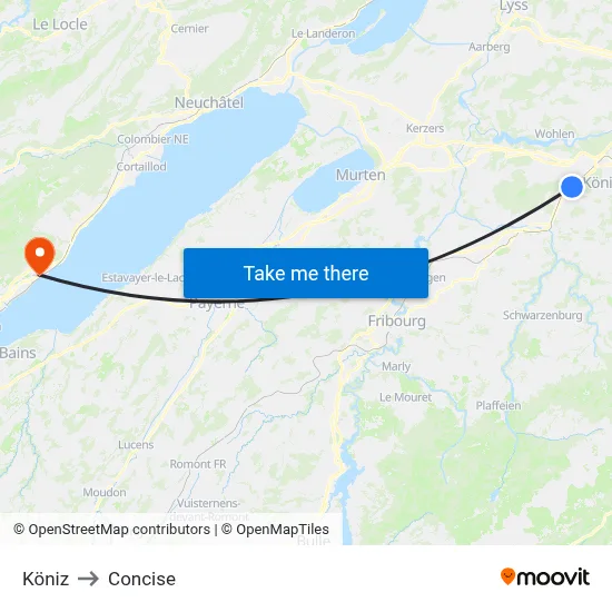 Köniz to Concise map