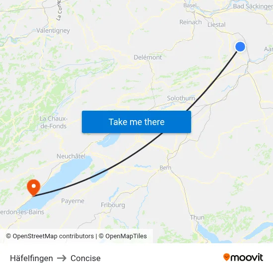 Häfelfingen to Concise map