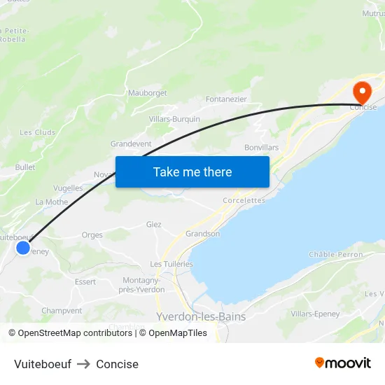 Vuiteboeuf to Concise map