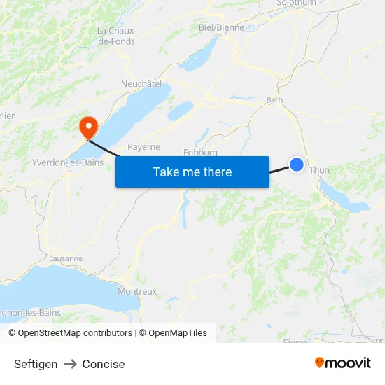Seftigen to Concise map