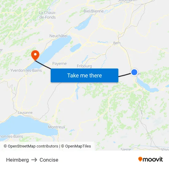 Heimberg to Concise map