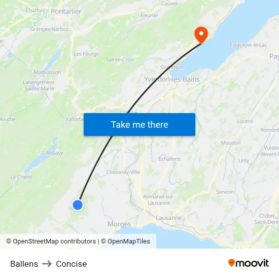 Ballens to Concise map