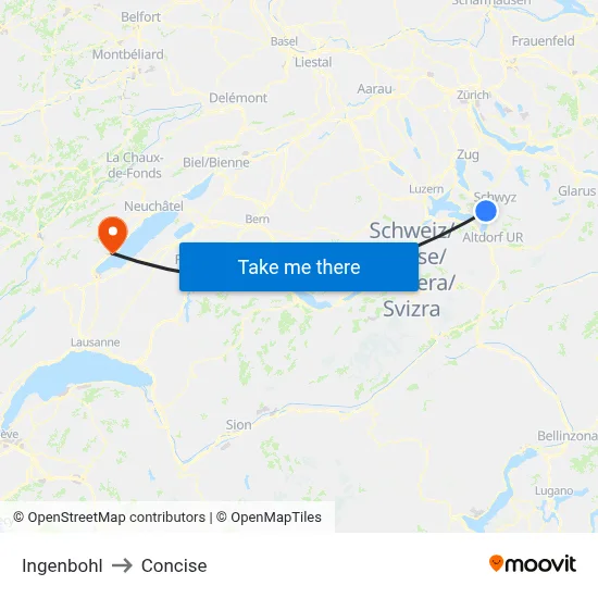 Ingenbohl to Concise map