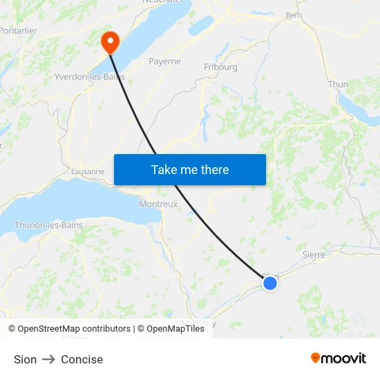 Sion to Concise map