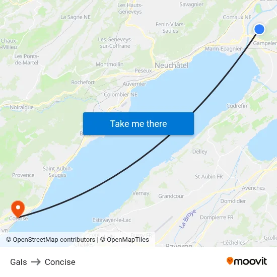 Gals to Concise map