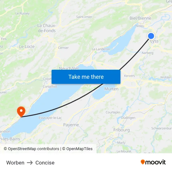 Worben to Concise map