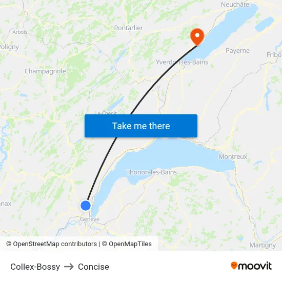 Collex-Bossy to Concise map