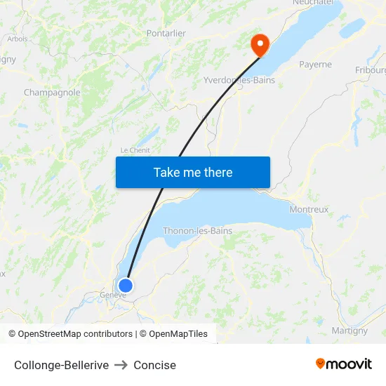 Collonge-Bellerive to Concise map