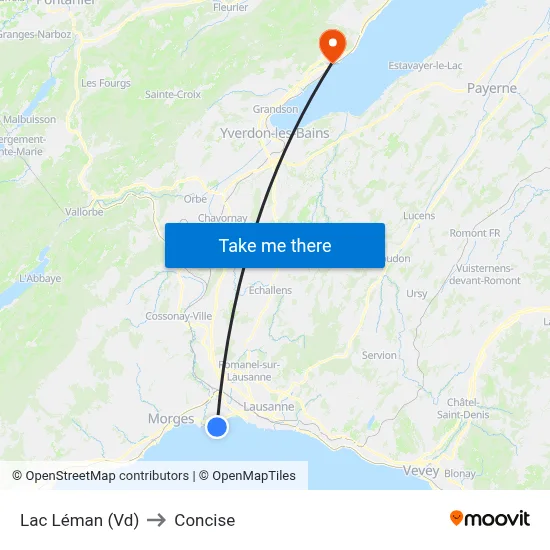 Lac Léman (Vd) to Concise map