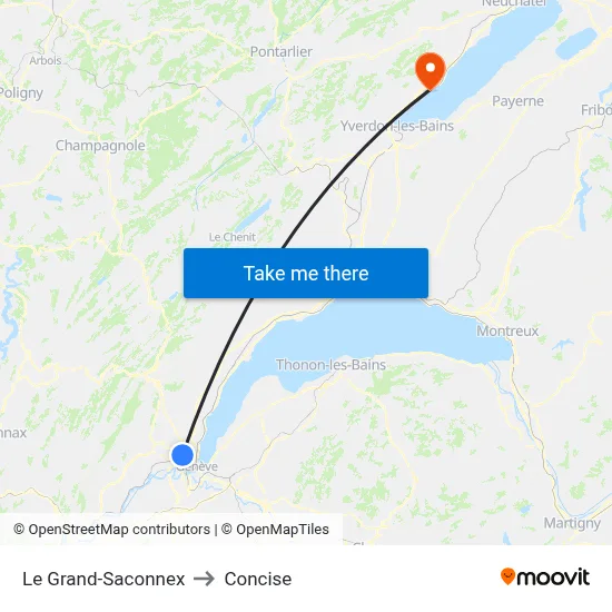 Le Grand-Saconnex to Concise map
