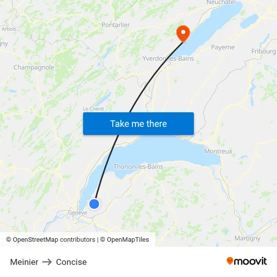 Meinier to Concise map