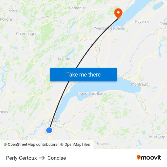 Perly-Certoux to Concise map