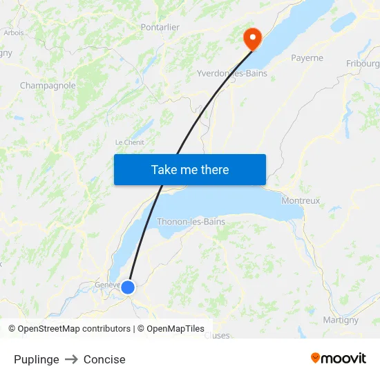 Puplinge to Concise map