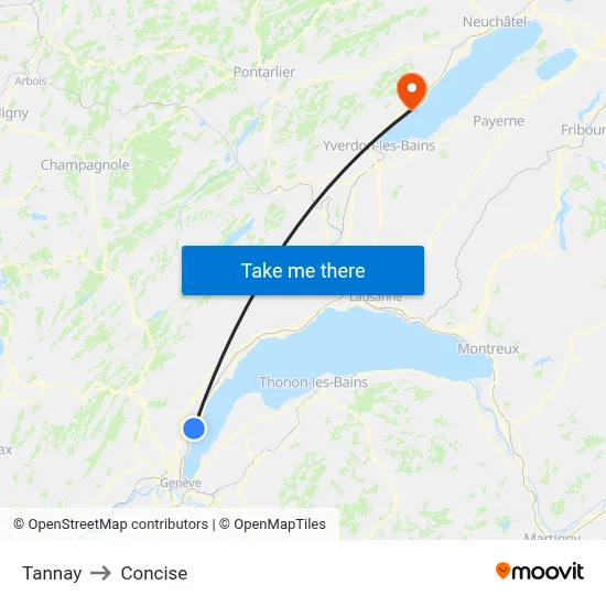 Tannay to Concise map
