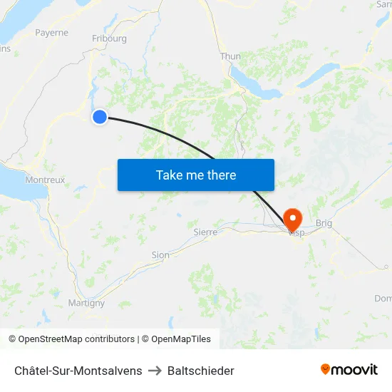 Châtel-Sur-Montsalvens to Baltschieder map